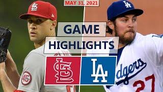 St. Louis Cardinals vs. Los Angeles Dodgers Highlights | May 31, 2021 (Flaherty vs. Bauer)