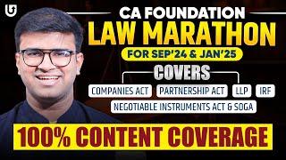 CA Foundation Law Marathon | One Shot Revision of 6 Acts Law | CA Foundation Sep 24 | Indresh Gandhi