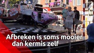 Het afbreken van de attracties op de Tilburgse kermis trekt veel toeschouwers. Voor sommige toesc...