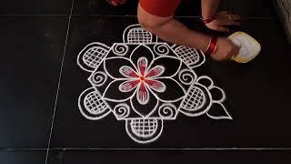 daily use rangoli design || daily muggulu || simple kolam || easy rangoli design