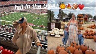 OCTOBER IN AMERICA! nfl games, pumpkin patches & more | cosy family vlog