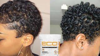 How to do curls on short hair with ECO styling gel! #ECOstyler #ECOstylinggel #curlyhair #4chair