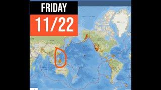 Swarm of quakes Taiwan Region. West Coast quiet for now. Friday update 11/22/2024