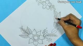 How to Draw a Floral designs drawing | Drawing Flowers easy