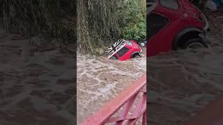 Mini Cooper Swept Off by Maxi Flood in French Town