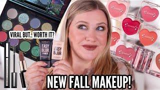 TRYING HOT NEW MAKEUP FOR FALL! Huda Easy Blur + Laura Mercier Caviar Collection!