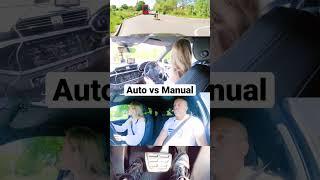 Settle the debate!! Automatic or manual cars and tell WHY!  #cars #drivingtest #drivingfails