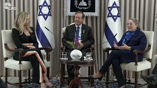 Australian journalist Erin Molan meets with Israeli President Isaac Herzog