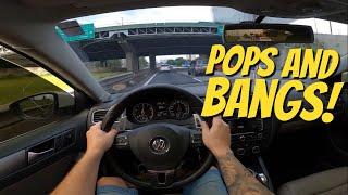 POPS AND BANGS VIOLENTO NO JETTA TSI STAGE 2! SÓ TIROTEIO BRUTO 