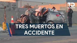 Accidente deja tres muertos y una mujer lesionada sobre la carretera a Saltillo en Santa Catarina