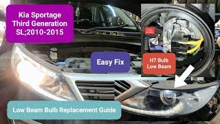 how to change main dipped bulb on Kia Sportage 2012 #headlight