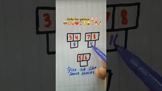 Mathematical pattern-finding thinking questions #maths #shorts #genius #mathstricks #foryou