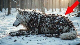 A heartwarming story, an Arctic wolf was injured by millions of barnacles and parasites