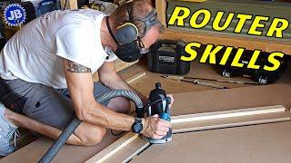 Shaping my computer desk worktop with the router #woodworking #routers #computerdesk