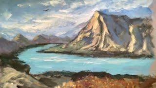 How to paint a Landscape - Acrylics full painting