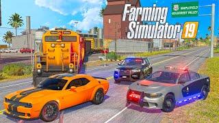 Hellcat Runs from the Police! (Cop Chase) | (Roleplay) Farming Simulator 19