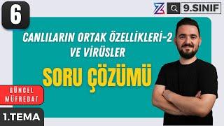 CANLILARIN ORTAK ÖZELLİKLERİ VİRÜSLER SORU ÇÖZÜMÜ | 9. SINIF YENİ MÜFREDAT | MAARİF MODELİ | 6. DERS