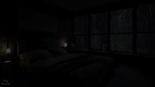 Rainy night sound of provokes sleep | Sleep soundly in the bedroom in the forest