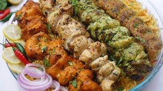 Perfect Dinner Recipe,BBQ Platter,Party Platter,Chicken tikka,Malai Boti,seekh kabab Recipe