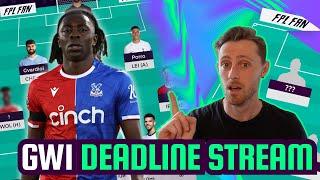 FPL GW1 DEADLINE STREAM I MY FINAL GW1 TEAM SELECTION  I Fantasy Premier League 24/25