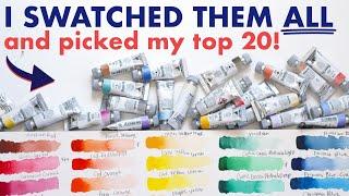 I swatched EVERY paint and picked TOP 20 for my NEW watercolor palette!