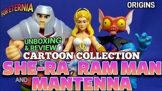 UNBOXING & REVIEW Cartoon Collection SHE-RA, RAM-MAN & MANTENNA Masters of the Universe Figures