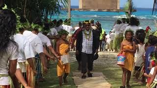 Unanu Island Youth Welcoming Bishop Julio Angkel