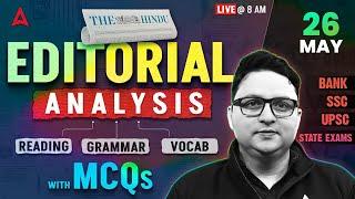 The Hindu Editorial Analysis | 26 May 2025 | Reading, Grammar, Vocab, MCQs | The Hindu Analysis