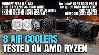 8 New AIR Coolers Tested on AMD Ryzen - May 2024