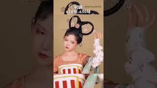 Woman's Makeup, hairstyle and hanfu clothing in different periods of the Tang Dynasty