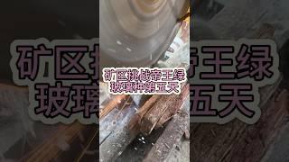 在缅甸矿区挑战切帝王绿玻璃种的第五天，今天咱们切一个老南齐“恐龙蛋”看看它里面到底是一个什么妖怪！ #以翠会友 #翡翠 #翡翠原石