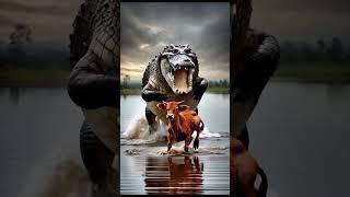 "Cow vs Crocodile: A Mother's Fight"