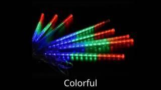 Ecandy 30cm 8 Tubes 144 LED Meteor Shower Rain Lights Waterproof Falling Rain String Light