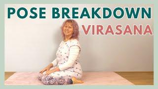 Vīrāsana | Yoga Pose Breakdown | Step-by-Step Guide for Safe Alignment & Deep Thigh Stretch