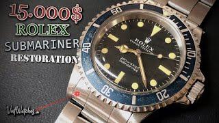 Restoration of a 1970s Rolex Submariner 5513 - Rolex Oyster Stretch Repair - ASMR