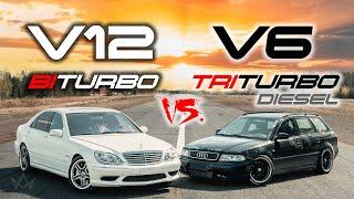 SUOMEN AINUT V12 S65 AMG +600hp VS. Audi A4 2.5TDI 470hp | KIIHDYTYSKISA