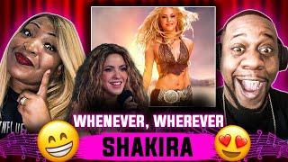 My Husband's eyes popped out!!!  Shakira - Whenever, Wherever  (Reaction)