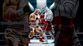 Oren cat vc white tiger wite  , fight for daddy  #cat #kitten #cute #trending #catlover #cutecat