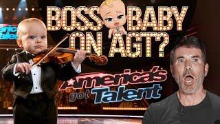 BOSS BABY ON AMERICA'S GOT TALENT 2024 SHOCKS SIMON COWELL WITH VIOLIN SKILLS