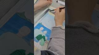 9ㅇ프로 완성 된 우리가족 펜드로잉 수채화 #shorts#수채화#watercolor#펜드로잉#pendrawing#풍경화#art #일러스트#그림#펜화#스케치#어반스케치#인물수채화