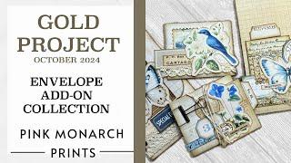 GOLD PROJECT- October 2024 Envelopes and Add-On Collection, Junk Journaling Envelopes with Clusters