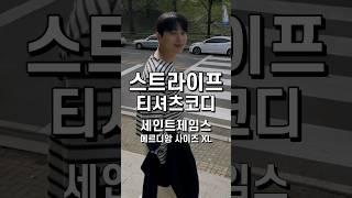 스트라이프 티셔츠 주5일 돌려입기 코디 #shorts #남자코디 #남친룩 #스트라이프 #세인트제임스