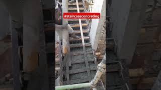 How to make concrete pouring in stair . #construction#civilengineering