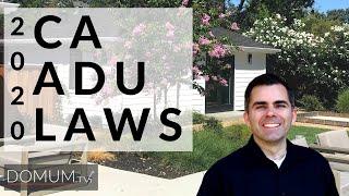 ADU or In Law Suites Current California Laws 2020