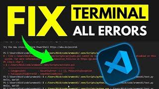 VS Code Terminal All Error Fix || vs code terminal not working windows 10 , 9, 8, 7, 11/SOLVED