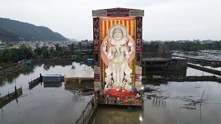 విజయవాడ వరద నీటిలో 72అడుగుల  వినాయకుడు | 72 Feet Doondi Ganesha Vijayawada