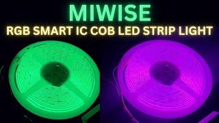 Miwise RGB Smart IC COB LED Strip Light Works With Alexa or Google