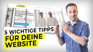 Website optimieren - DIESE 5 DINGE braucht deine Website!