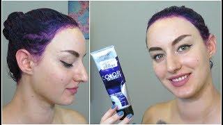 DYING MY HAIR DARK PURPLE AT HOME  | JustEnufEyes