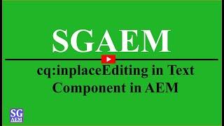 inplaceEditing in Text Component in AEM